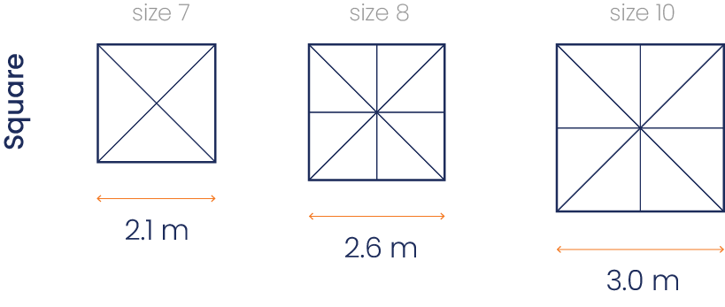 Square Canopy Sizes